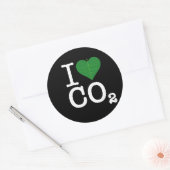 I Heart CO2 Ronde Sticker (Envelop)