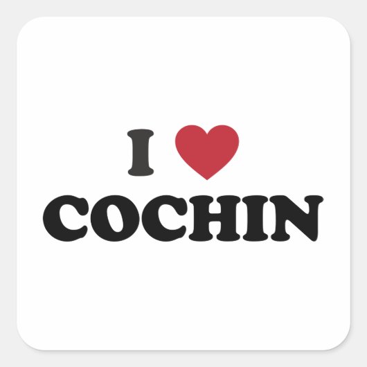 I Heart Cochin India (Kochi) Vierkante Sticker (Voorkant)