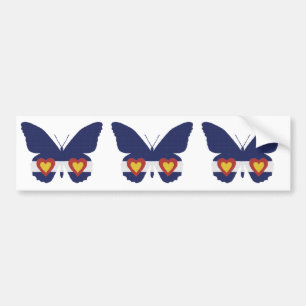 I Heart Colorado Flag Butterfly Products Bumpersticker