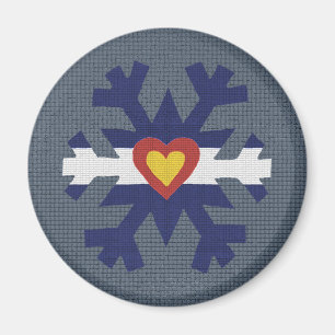 I Heart Colorado Flag Snowflake Magneet