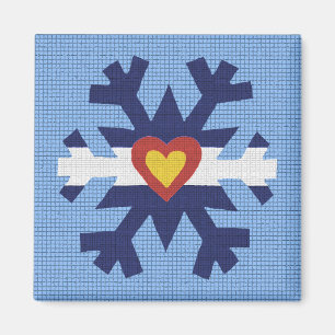 I Heart Colorado Flag Snowflake Magneet