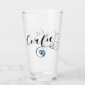 I Heart Corfu, Griekse vlag, Kerkyra Glas (Voorkant)