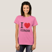 I Heart Corgis Dames Ringer T-shirt (Voorkant volledig)