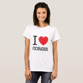 I Heart Corgis Dames Ringer T-shirt (Voorkant volledig)