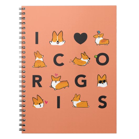 I Heart Corgis-laptop | CorgiDingen Notitieboek (Voorkant)