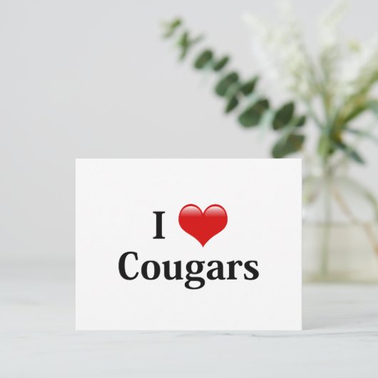 I Heart Cougars Briefkaart (Staand voorkant)