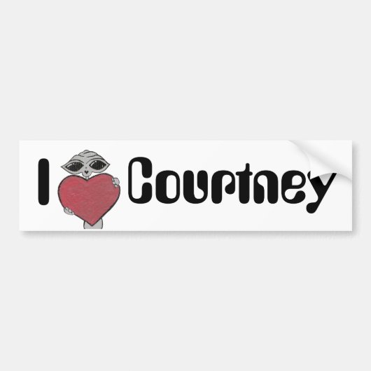 I Heart Courtney Alien Bumpersticker (Voorkant)