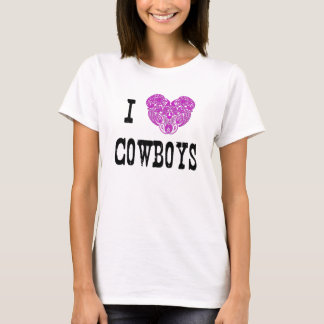I Heart Cowboys (roze Paisley Heart) T-Shirt