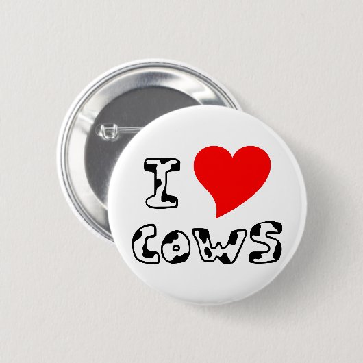 I Heart Cows Button (Voorkant /achterkant)