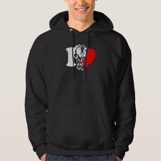 I Heart Cows - Funny Farmer, Cattle Rancher, Cow L Hoodie (Voorkant)