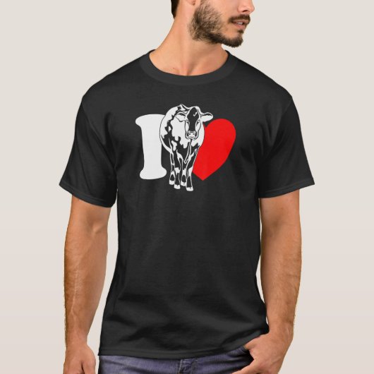 I Heart Cows - Funny Farmer, Cattle Rancher, Cow L T-shirt (Voorkant)
