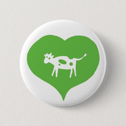 I Heart Cows Pin Ronde Button 5,7 Cm (Voorkant)