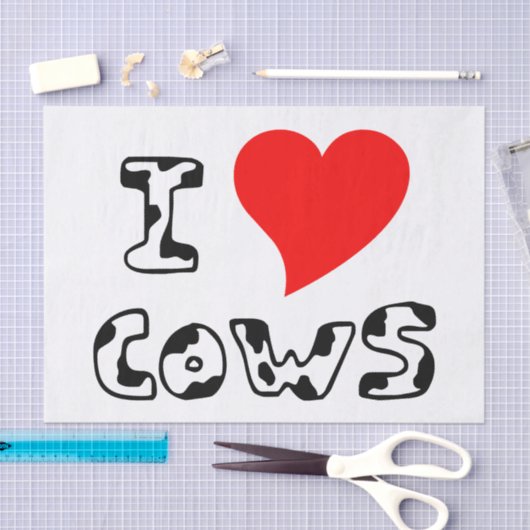 I Heart Cows Tissuepapier (Craft)