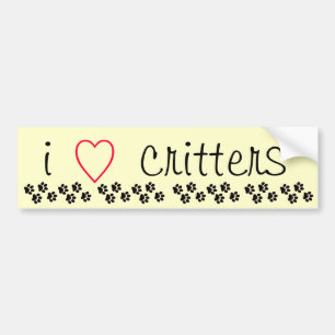 I Heart Critters Bumpersticker