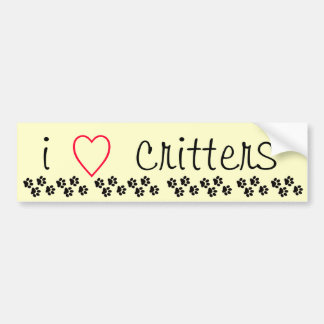 I Heart Critters Bumpersticker