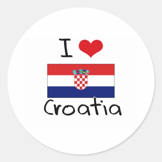 I HEART CROATIA RONDE STICKER (Voorkant)
