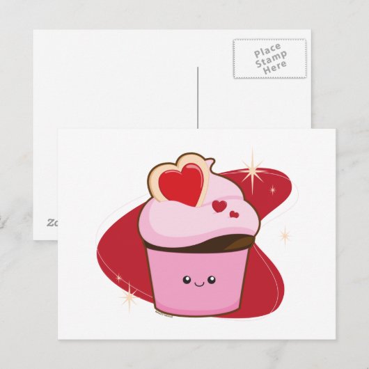 I Heart Cupcakes Briefkaart (Voorkant / Achterkant)