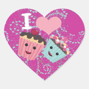 I Heart Cupcakes - I Love Cupcakes Hart Sticker