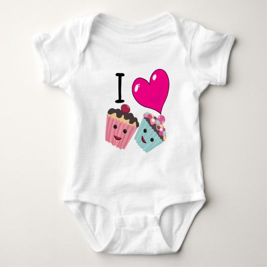 I Heart Cupcakes- Ik Hou van CupCakes Romper (Voorkant)