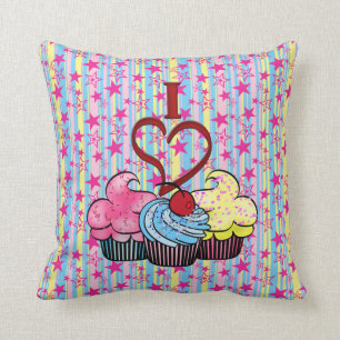 I Heart Cupcakes Pillow Kussen