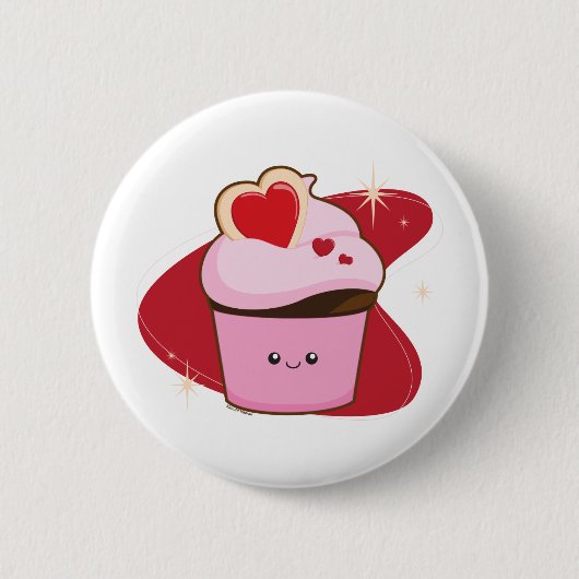 I Heart Cupcakes Ronde Button 5,7 Cm (Voorkant)