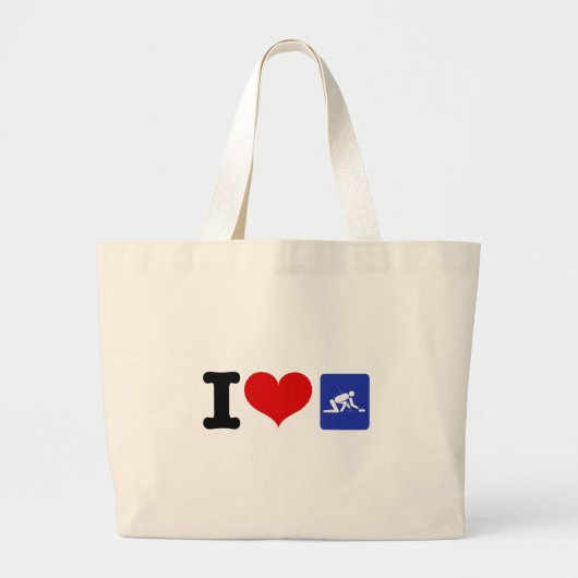 I Heart Curling Grote Tote Bag (Voorkant)