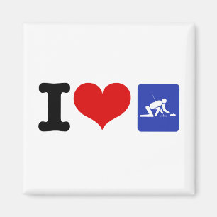 I Heart Curling Magneet
