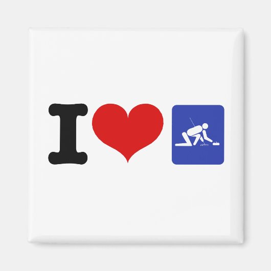 I Heart Curling Magneet (Voorkant)