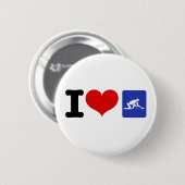 I Heart Curling Ronde Button 5,7 Cm (Voorkant /achterkant)