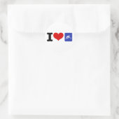 I Heart Curling Ronde Sticker (Tas)