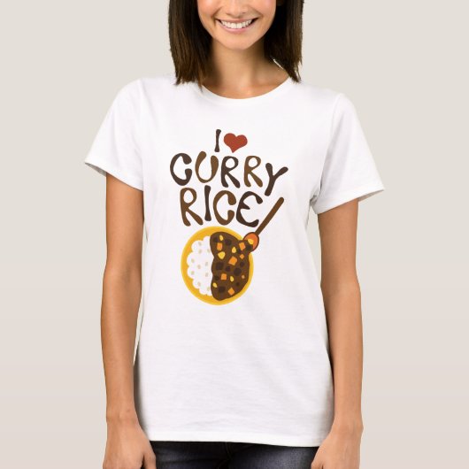I Heart Curry Rice (カ レ ー イ ス ラ) T-shirt (Voorkant)