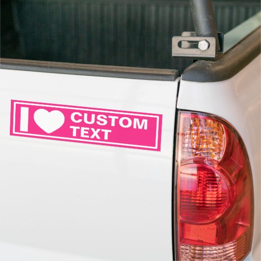 I Heart Custom Modern Hot Pink Bumpersticker (Op Truck)