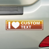 I Heart Custom  Retro Bumpersticker (Op auto)