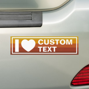 I Heart Custom Retro Bumpersticker