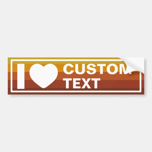 I Heart Custom  Retro Bumpersticker (Voorkant)