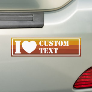 I Heart Custom Retro Bumpersticker