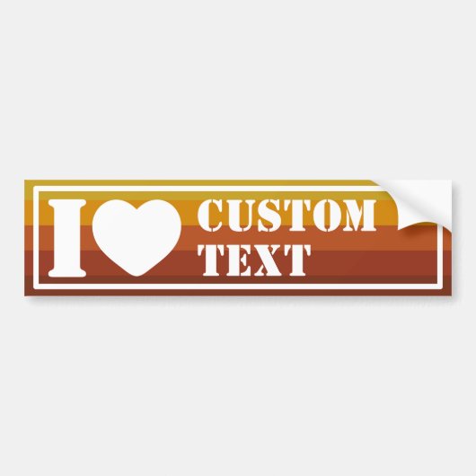 I Heart Custom Retro Bumpersticker (Voorkant)