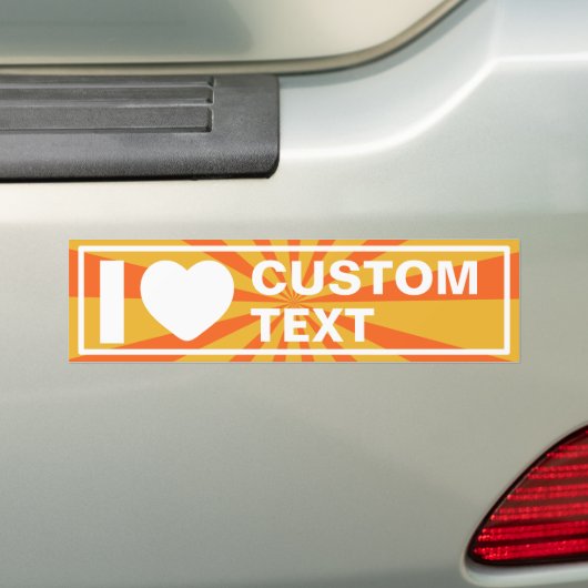 I Heart Custom Retro Bumpersticker (Op auto)