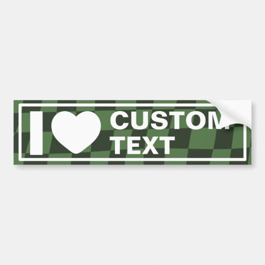 I Heart Custom Retro Bumpersticker (Voorkant)