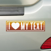I Heart Custom  Retro Bumpersticker (Op auto)