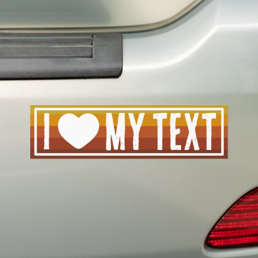 I Heart Custom  Retro Bumpersticker (Op auto)