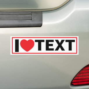 I Heart Custom Sjabloon Bumpersticker