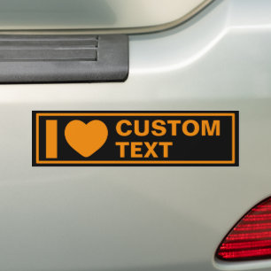 I Heart Custom Sjabloon Modern Sinaasappel Bumpersticker
