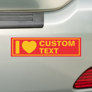 I Heart Custom Sjabloon Retro Bumpersticker