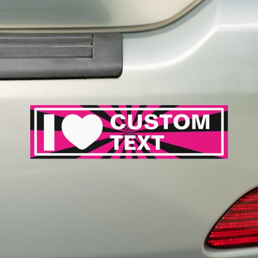 I Heart Custom Vintage Bumpersticker (Op auto)