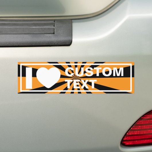 I Heart Custom Vintage Bumpersticker (Op auto)