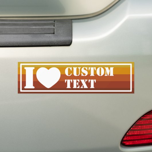 I Heart Custom Vintage Retro Bumpersticker (Op auto)