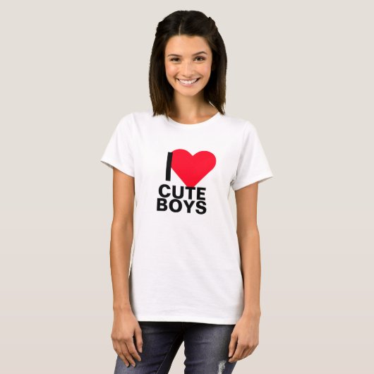 I Heart Cute Boys T-shirt (Voorkant volledig)