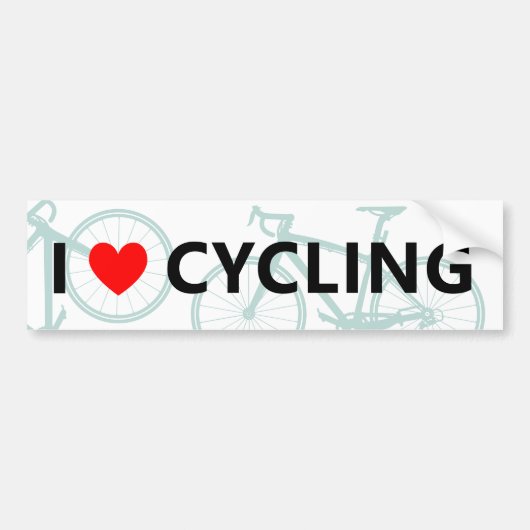 I Heart Cycling Cool Fun Schattige Fietsliefde Bumpersticker