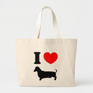 I Heart Dachshund Grote Tote Bag